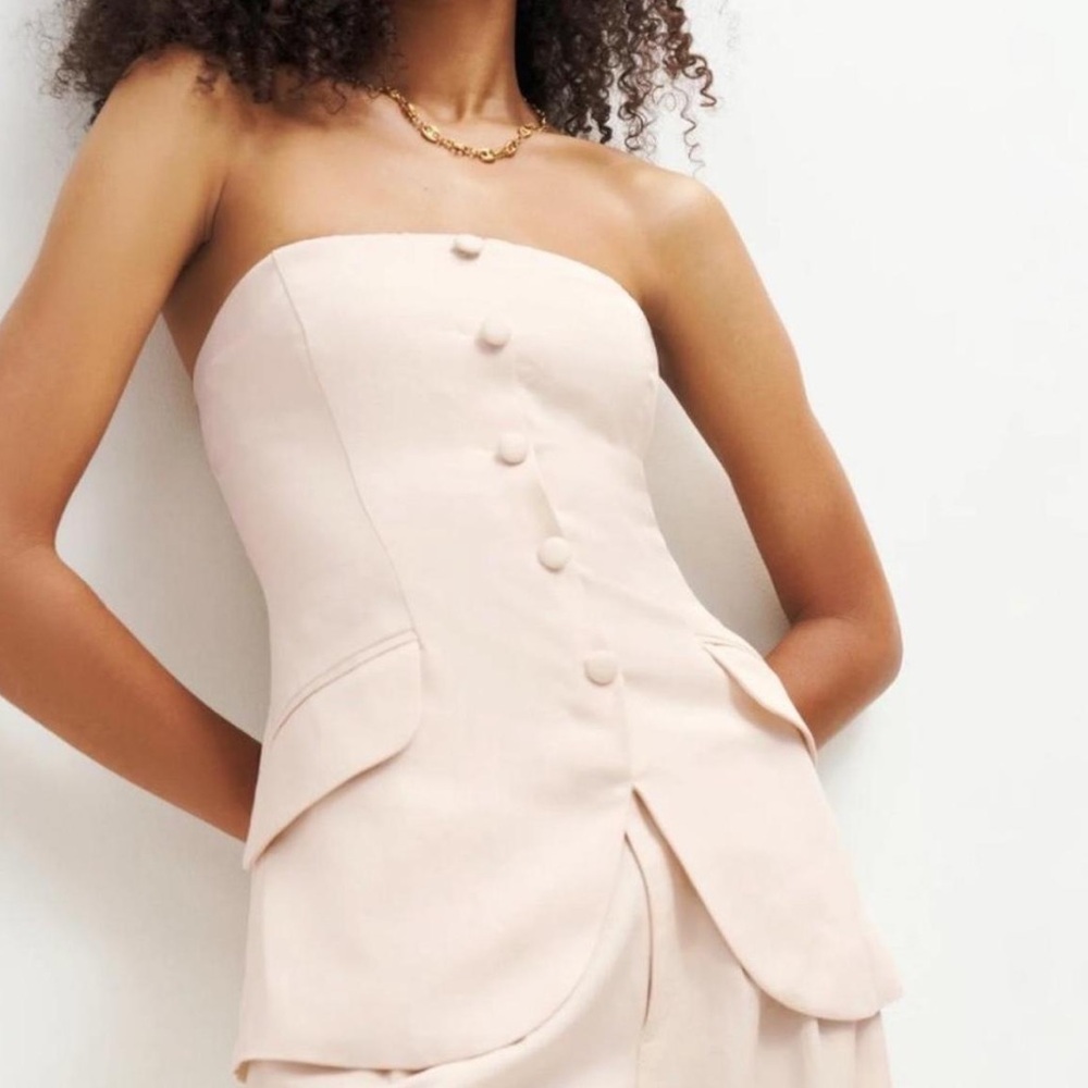 Reformation Tonya Strapless Top - Oyster